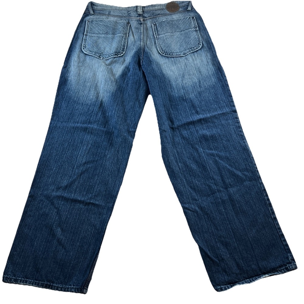 Y2k Brooklyn Express Jeans Baggy Wide Leg Denim Pant  Mens Size 36  VTG Acid W